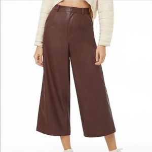 Forever 21 Contemporary Burgundy Leather Culottes